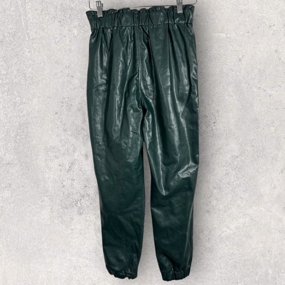 NWT Abercrombie & Fitch Green Faux Leather Joggers Size Small Sweatpants NEW S - Picture 6 of 15